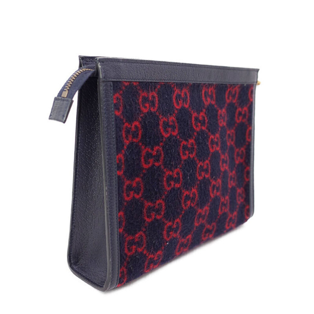 Gucci Pouch Bag Wool Clutch GG